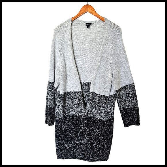 Torrid Colorblock Cardigan Open Front Sweater Plus Size 2X Gray Black - Picture 2 of 10
